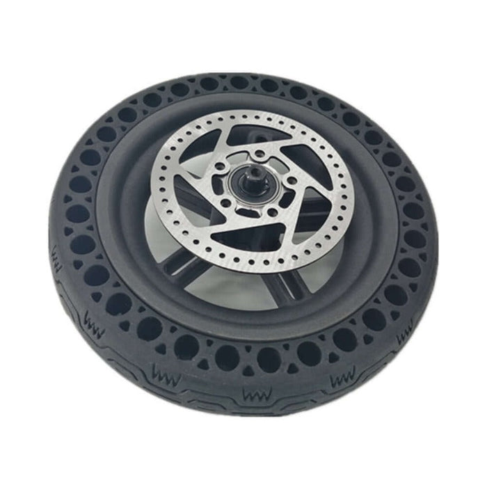 Xiaomi M365 solid or air tyre pre mounted on the rear wheel.