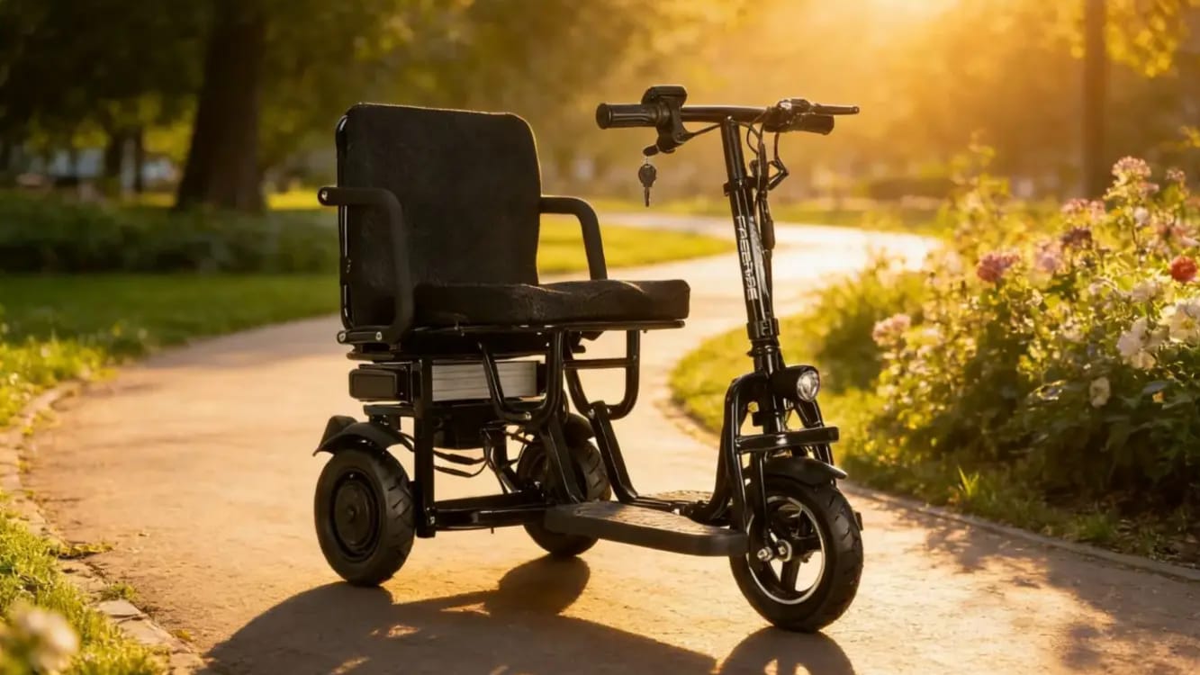 Electric Trike on NZ Footpath in Garden