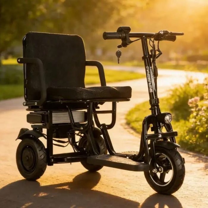 Electric Trike on NZ Footpath in Garden