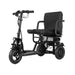 Black electric wheelchair on a white background