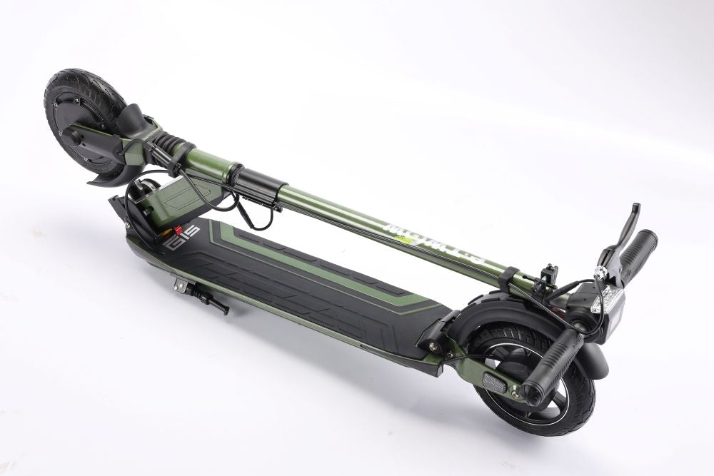 Green E Twow GT SL electric scooter on a white background