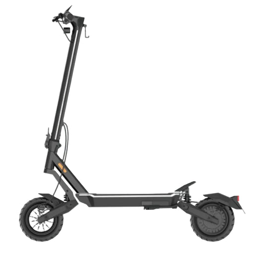 Black electric scooter on a white background
