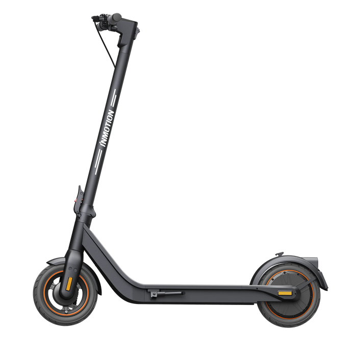 Black electric scooter with 'Inmotion' branding on a white background