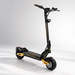 Black and yellow electric scooter on a white background