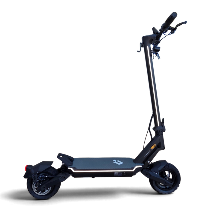Electric Scooter Shop Punk Roamer black single motor electric scooter with coil suspension and safety lighting