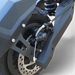 Electric Scooter Shop Punk Roamer electric scooter showing the black disc brake system and coil suspension detail.