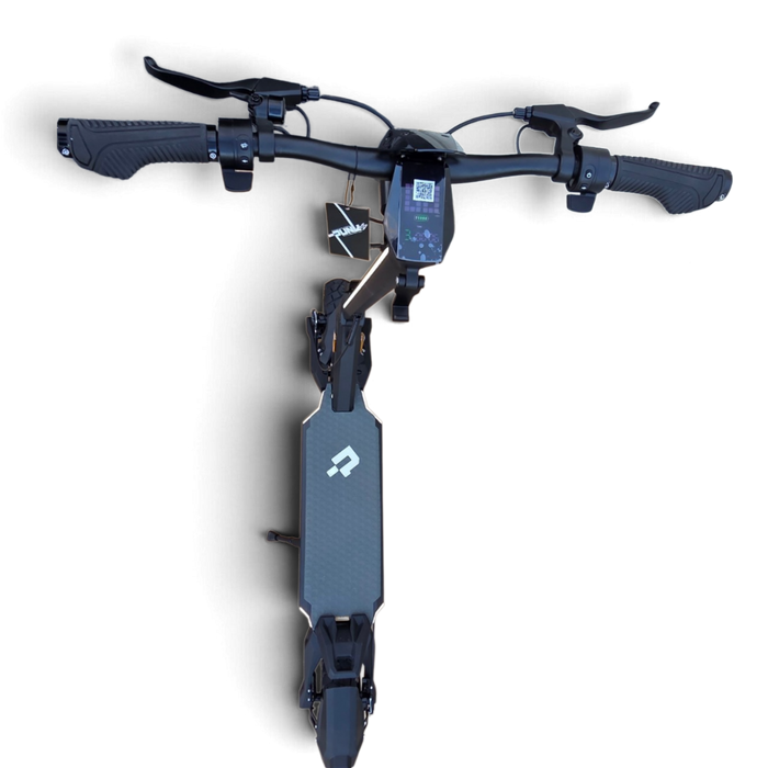 Top-down view of the Electric Scooter Shop Punk Roamer electric scooter featuring a black frame and LED display.