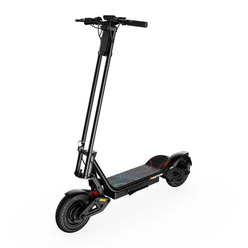 Black electric scooter on a white background