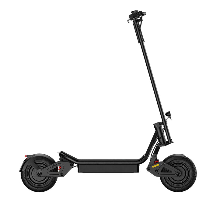 Black electric scooter on a white background